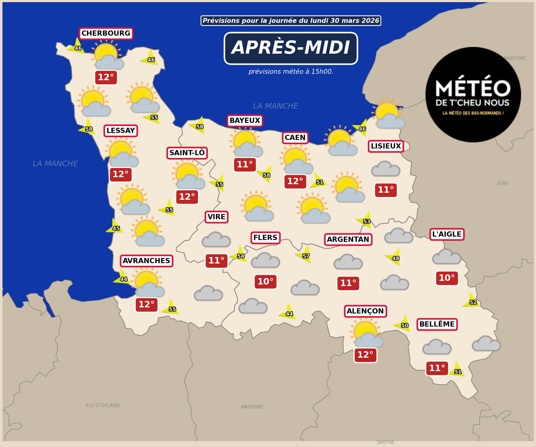 Prévisions Après-midi